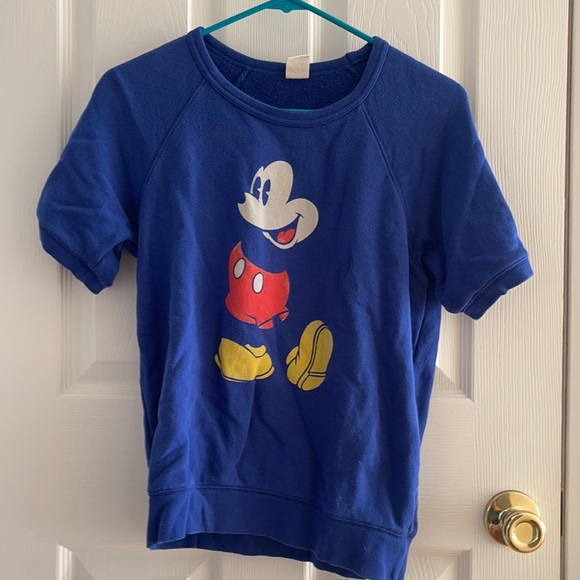 Mickey mouse short sleeve crewneck blue S Like new - Picture 1 of 4